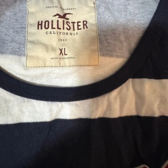 Men’s Hollister Navy and White Striped Tank Top Size XL - Picture 4 of 5